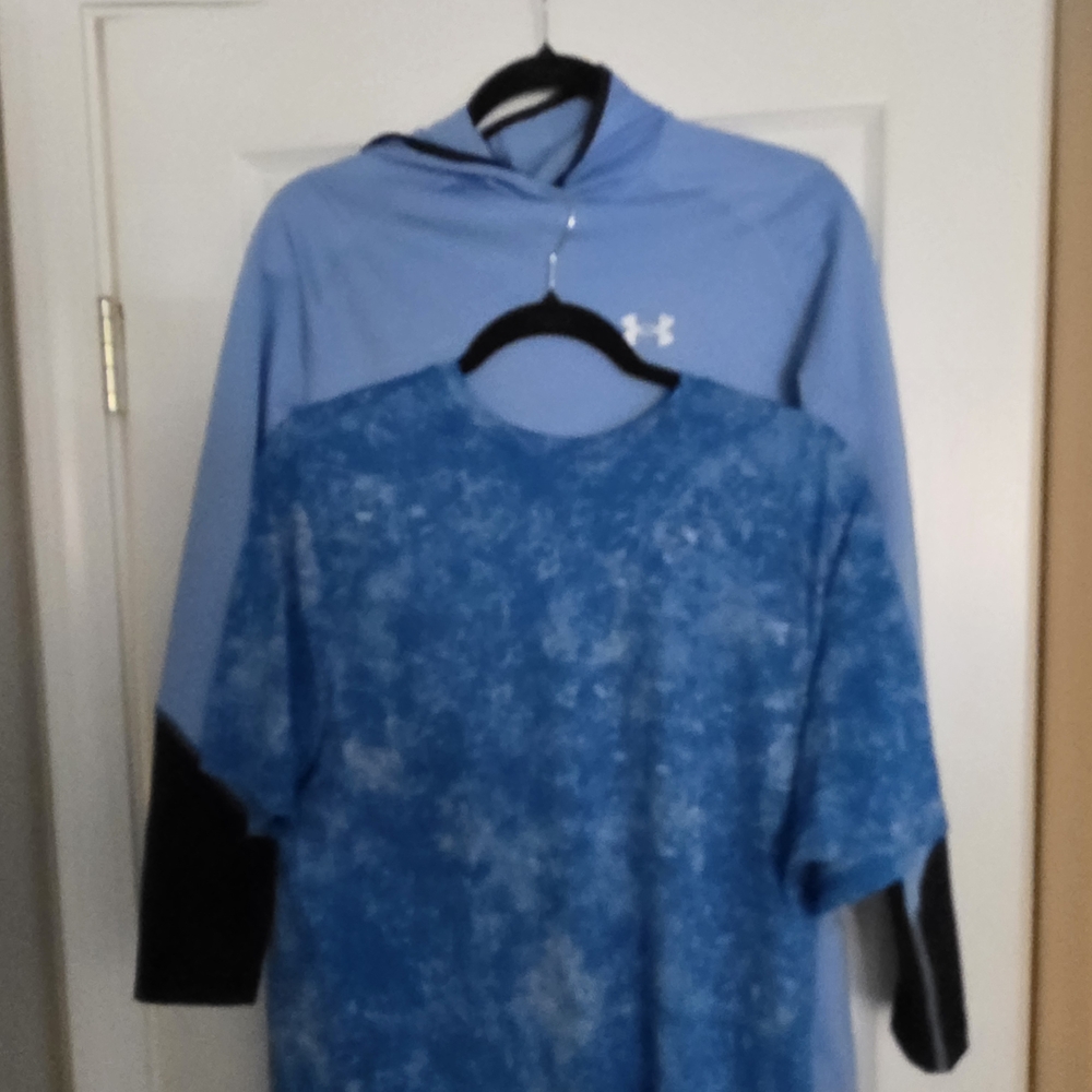 Under Armour Blue and Black Hoodie with Blue Patterned Shirt